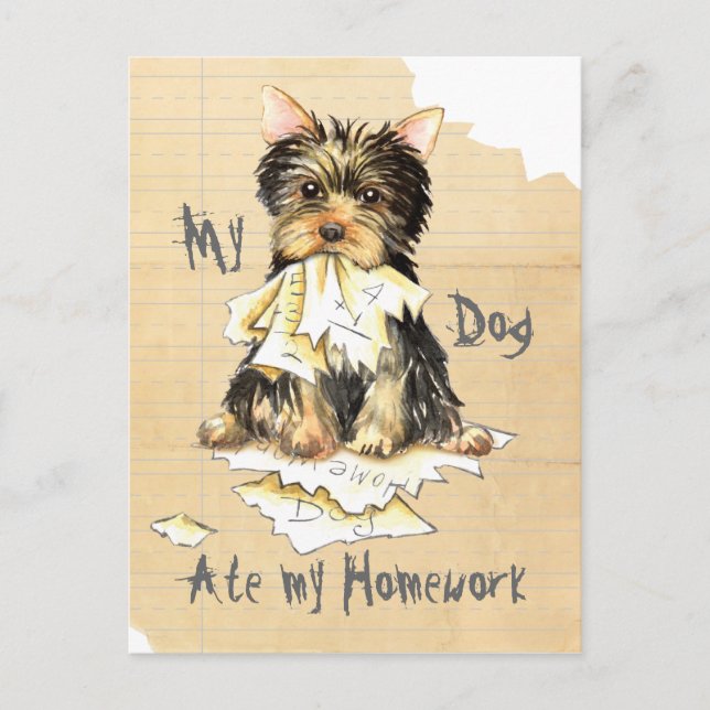 Postal My Yorkie Ate my Homework (Anverso)