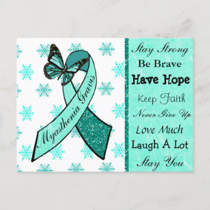 Postal Myasthenia Gravis Hope Butfly Ribbon Postcard