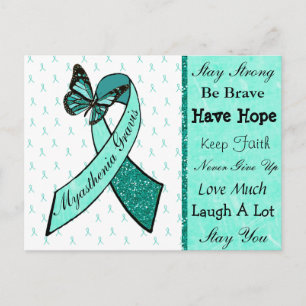 Postal Myasthenia Gravis Hope Butfly Ribbon Postcard
