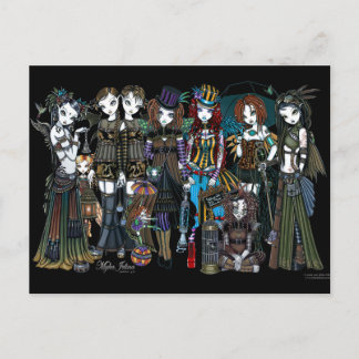 Postal Myka Jelina Steampunk Circus Fairies Postcard