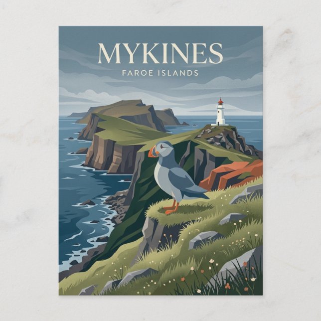 Postal Mykines Islas Feroe (Anverso)