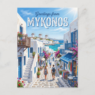 Postal Mykonos Ciudad Antigua (Chora) Grecia
