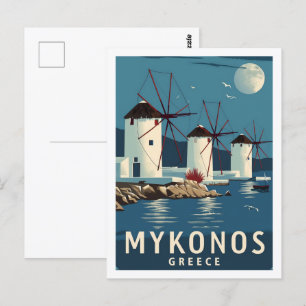 Postal Mykonos Grecia Viaje famoso