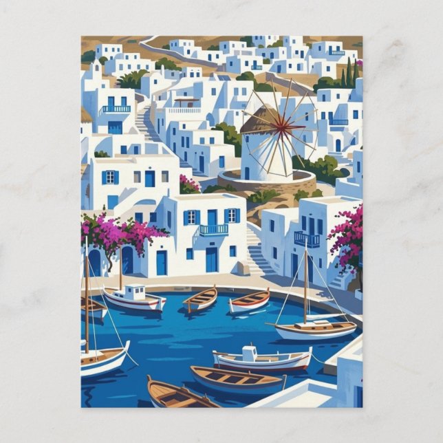 Postal Mykonos Greece Cyclades Travel Street (Anverso)