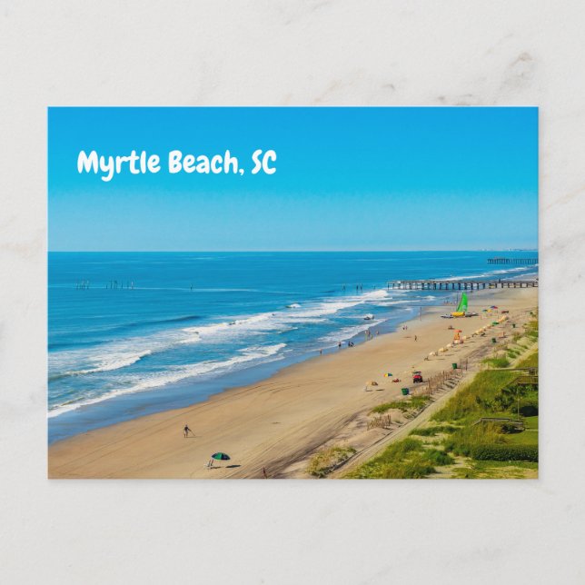 Postal Myrtle Beach, Olas del Océano de Carolina del Sur (Anverso)