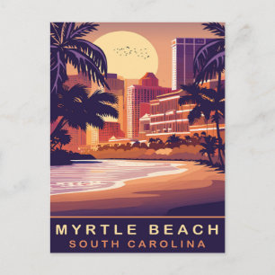 Postal Myrtle Beach, Sunset, Carolina del Sur, Travel