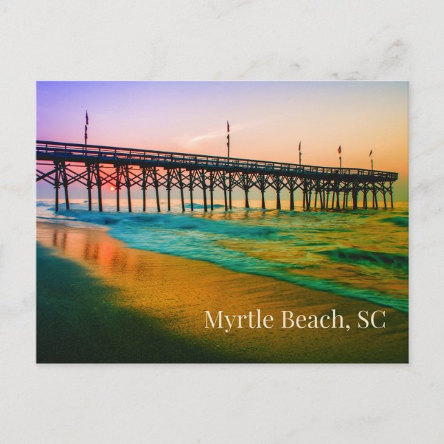 Postal Myrtle Beach, Sunset de Carolina del Sur en el mue (Anverso)