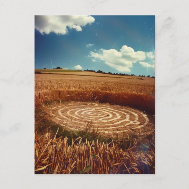 Postal Mysterious Crop Circle in Golden Wheat Field (Anverso)
