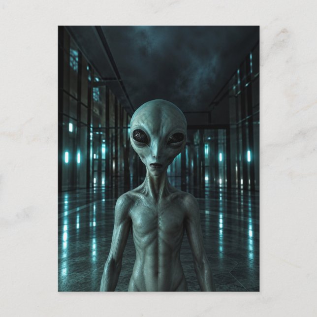 Postal Mysterious Grey Alien (Anverso)