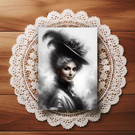 Postal Mysterious Victorian Woman Portrait Art