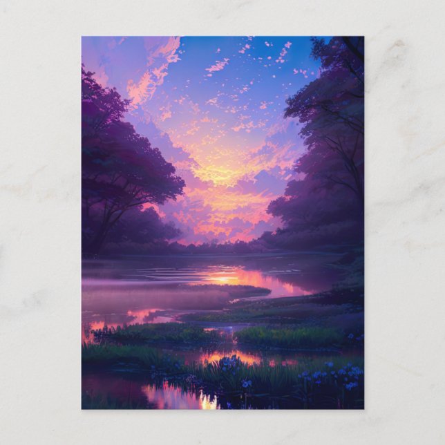 Postal Mystic Sunset over Swamp (Anverso)