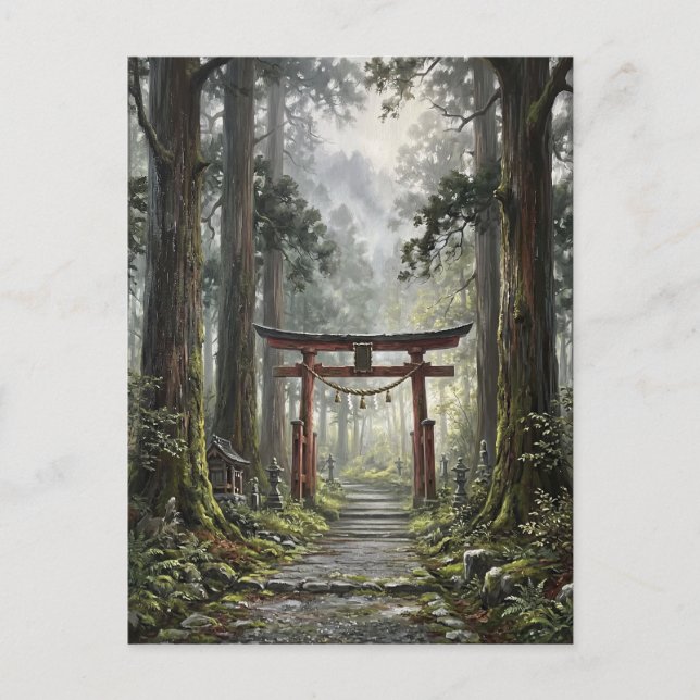 Postal Mystical forest and torii gate that symbolizes it (Anverso)