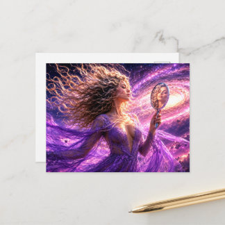 Postal Mystik Woman Postkarte – Galaktisch schön
