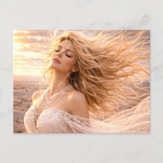 Postal Mystik Woman Postkarte – Galaktisch schön