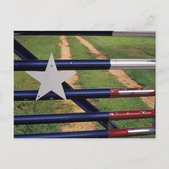 Postal N.A., EE. UU., Texas, lago Buchanan, bandera de Te (Anverso)