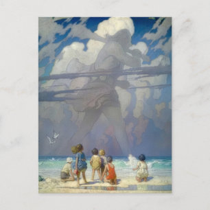 Postal N.C. Wyeth El Gigante 1923 Ilustración Vintage