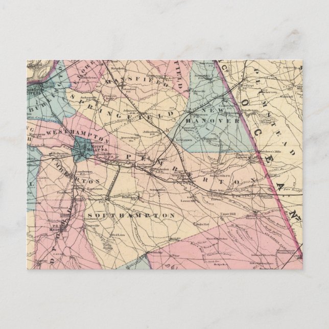 Postal N el condado de Burlington, NJ (Anverso)