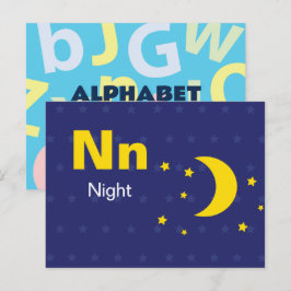 Postal N es para Night - Alphabet Flash Card