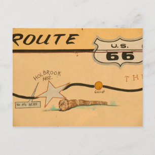 Postal NA, EE. UU., Arizona, Holbrook mural de la ruta 66
