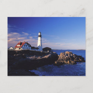 Postal NA, EE. UU., Maine. Faro de Portland Head.