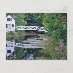 Postal NA, EE. UU., Maine.  Puente sobre estanque en Some