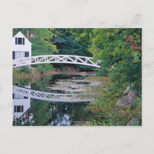 Postal NA, EE. UU., Maine.  Puente sobre estanque en Some (Anverso)