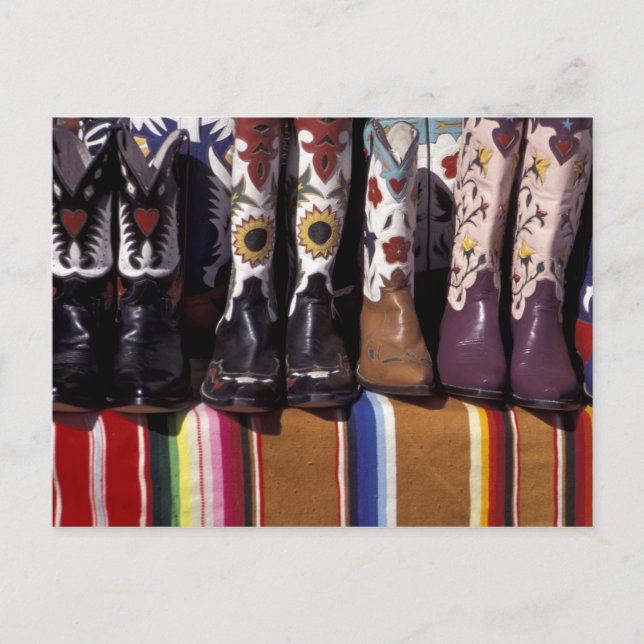 Postal NA, EE. UU., Nuevo México, Santa Fe. Botas de vaqu (Anverso)