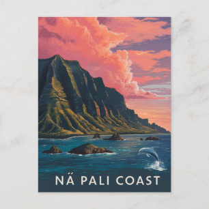 Postal Na Pali Coast Kauai, Noche Hawaii
