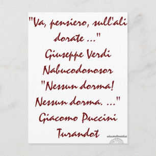 Postal Nabucco y Turandot