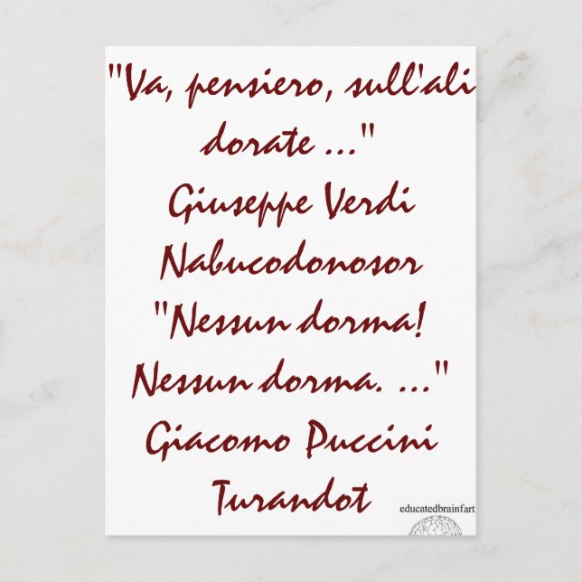 Postal Nabucco y Turandot (Anverso)