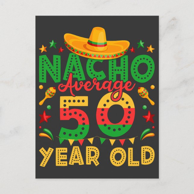 Postal Nacho promedio 50 años de antigüedad Cinco de Mayo (Anverso)