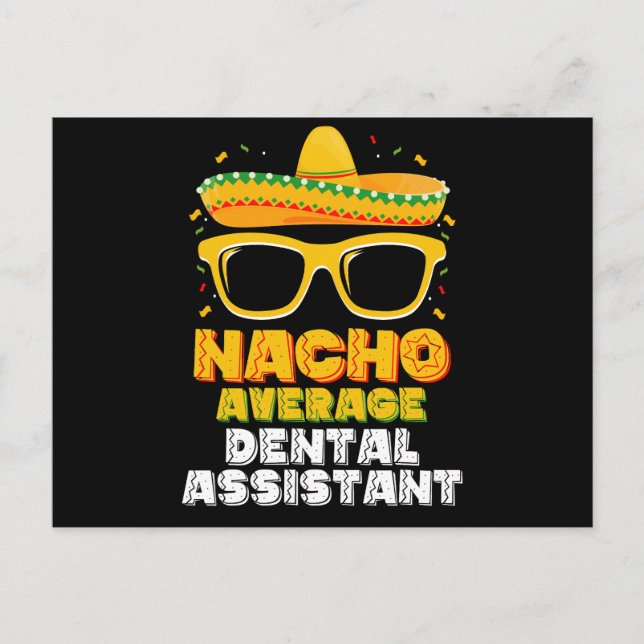 Postal Nacho Promedio de Asistente Dental Cinco De Mayo (Anverso)