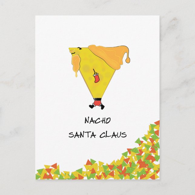Postal Nacho Santa con Chips (Anverso)