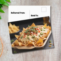 Nachos cubiertos de queso en recipiente