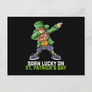 Postal Nacido con Suerte el Día de San Patricio Cumpleaño