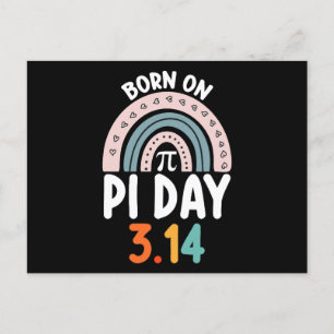 Postal Nacido el día de Pi Cumpleaños Matemáticas Diverti