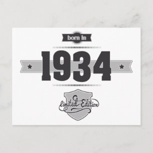 Postal Nacido en 1934 (Dark&Lightgrey)