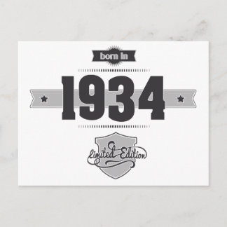 Postal Nacido en 1934 (Dark&Lightgrey)