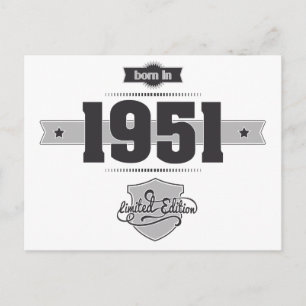 Postal Nacido en 1951 (Dark&Lightgrey)
