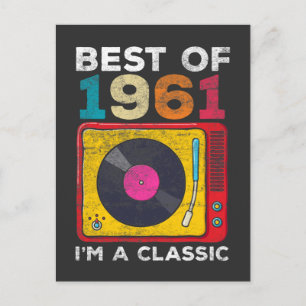 Postal Nacido en 1961 60º cumpleaños Vinyls Classic Mus