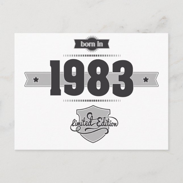 Postal Nacido en 1983 (Dark&Lightgrey) (Anverso)