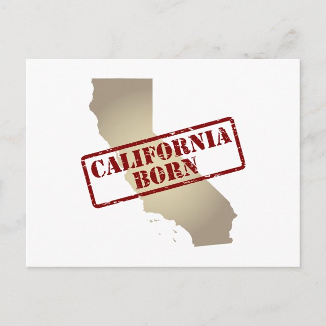 Postal Nacido en California - Sello en el mapa (Anverso)