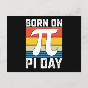 Postal Nacido En El Día De Pi Cumpleaños Matemáticas Mate