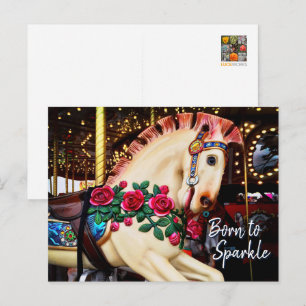 Postal Nacido en la caligrafía fotográfica de caballos de