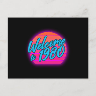 Postal Nacido en los 80 1980 Ropa de los 80 Aficionado a 