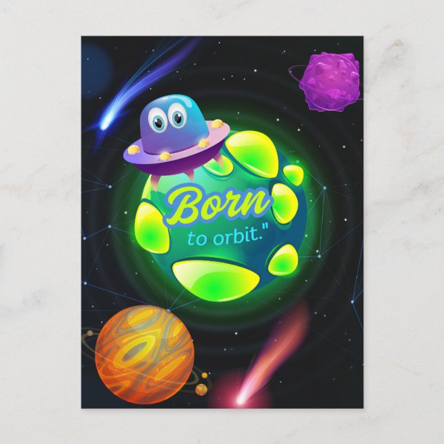 Postal Nacido en órbita (Anverso)
