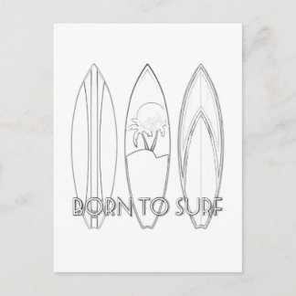 Postal Nacido En Surf Adulto Colorante Postcard