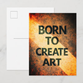 Postal Nacido para crear arte Cita motivacional Texturiza