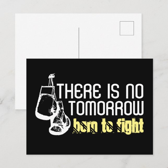 Postal Nacido Para Luchar, Guantes De Boxeo (Anverso / Reverso)