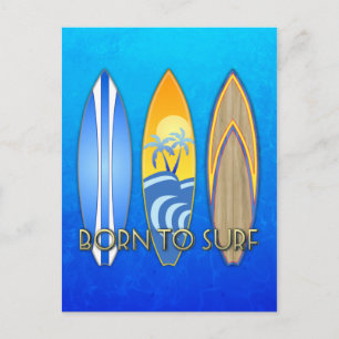 Postal Nacido Para Surf